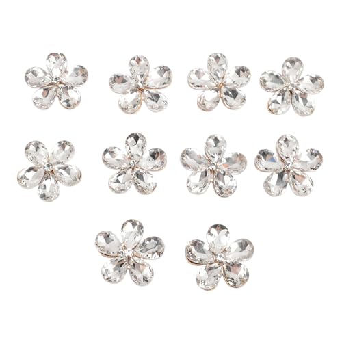 Diamantblumen, 10 pcs Blütenrhinestone rhinestonekristall flacher Rücken für die DIY Dekoration von Hüten, Schuhen, Taschen, Haarnadeln, Ohrringen, Kleidung von Tissting