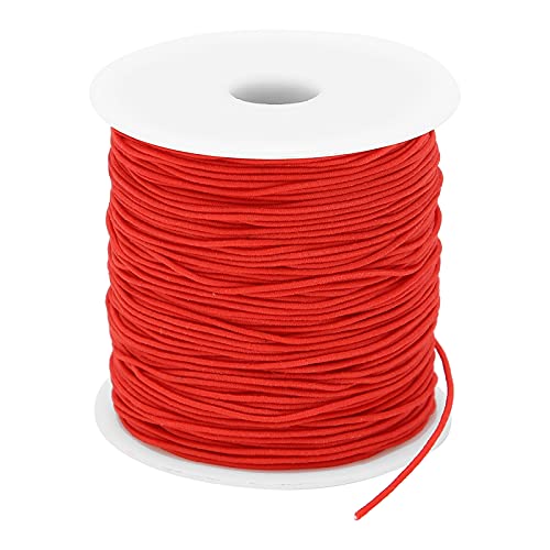 Tissting Elastische Schnur Perlen Faden Perlenschnur, 1mm x 100 Meter Elastische Polyethylen Schnur, Dehnbare Elastische Schnur, Gummiband für Armbändern, Halsketten, Schmuck Herstellung DIY(Rot) von Tissting