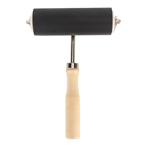 Gummi Brayer Rolle 10cm Tintendruck Kunsthandwerk Linoldruck Gummiwalze Roller mit Holzgriff, Stamping Brayer Roller für Drucken, Malen, Tapeten von Tissting