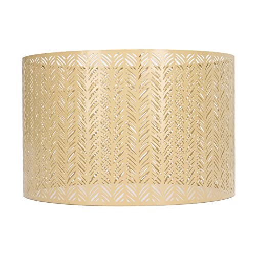 Kleine Lampenschirme E27 E14 Metall Blattes Muster Lampenschirm 25 x 16 cm Nordischen Stil Intervention Lampshades für Tischlampen, Stehlampen, Hängelampen(Gold) von Tissting