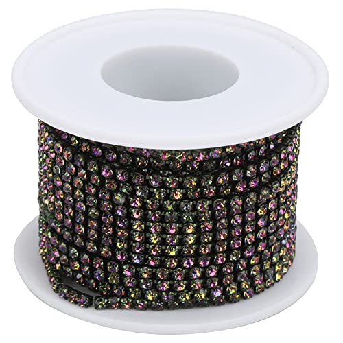 Strass Kette, Kristall Strass Schließen Kette DIY Dünne Klaue Handwerk Kette für Wohnkultur Kleidung Design Schmuck Ohrringe(Schwarz) von Tissting