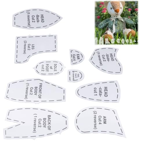 Tissting 10 Stück Memory Bear Vorlage Muster, 12 Zoll Acryl Memory Bears Schnittmuster-Vorlagen-Lineal-Set mit Wiederverwendbares Kit Schnittmuster Teddybär Tissting 10 Stück Memory Bear Vorlage Muster, 12 Zoll Acryl Memory Bears Schnittmuster-Vorlagen-Lineal-Set mit Wiederverwendbares Kit Schnittmuster Teddybär von Tissting