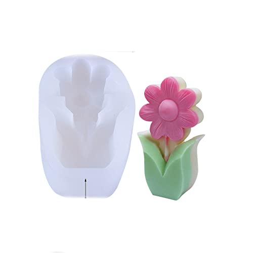 3D Blumen Silikon Harz Formen Tulpe Sonnenblume Silikonform Deko Transparenter Epoxy Resin Abstrakte Kunst Form für DIY Schmuck Handwerk Dekoration(#2) von Tissting