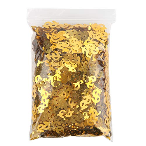 Tissting 60 g Dollarzeichen Konfetti, Wurfpapier Konfetti Metallfolie Pailletten für Hochzeit Geburtstagsfeier Dekoration, Gold und Grün(Glod) von Tissting