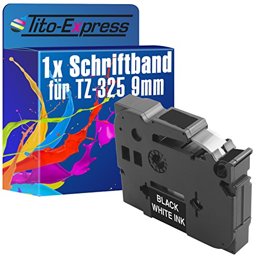 Tito-Express PlatinumSerie 1 Schriftband-Kassette kompatibel mit Brother TZ-325 TZe-325 9mm White/Black P-Touch H500 Li H75 S P300 BT P700 P750 TFI PT-P900 NW W PT-P95 RL700 S von Tito-Express