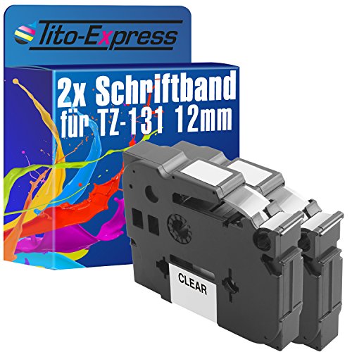 Tito-Express PlatinumSerie 2 Schriftband-Kassetten kompatibel mit Brother TZ-131 TZe-131 12mm Black/Clear P-Touch 1000 1005 F FB BTS 1010 1080 1090 1200 P 1230 PC 1250 J LB S 1260 VPS 1280 CB DT VP von Tito-Express