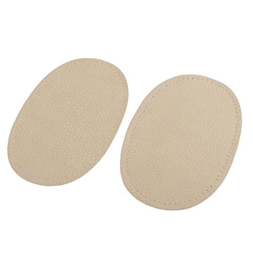 1 Paar ovale Aufnäher aus PU-Leder, zum Aufnähen auf Ellenbogen und Knie, Beige von Tityvirnix