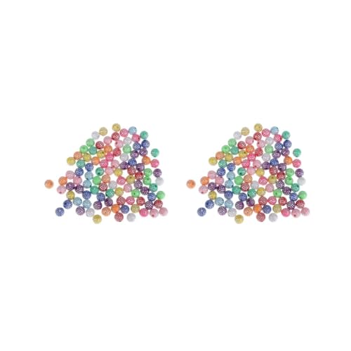 2 Set mit 100 mehrfarbigen Harz-Perlen mit Strasssteinen zur Schmuckherstellung, 8 mm von Tityvirnix