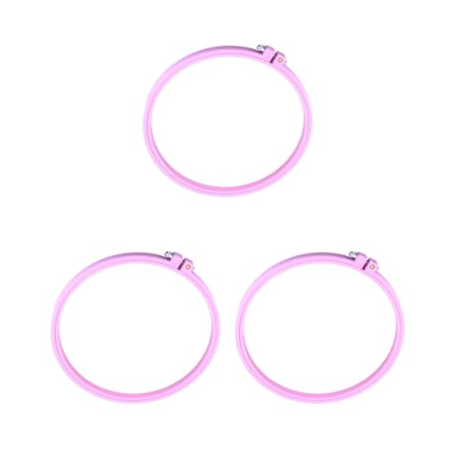 3 Set Stickrahmen Kunststoff Kreis Kreuzstich Hoop Ring Home Handmade DIY Werkzeug Innendurchmesser 21 cm Farbe zufällig von Tityvirnix