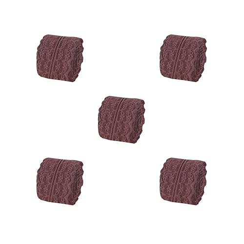 5 Set 10 Meter Kleidung Spitzenband DIY Handwerk Nähen Trim mehrfarbiger Stoff Dekoration hautfreundlich Handwerk Zubehör für Rock Braun 10 m x 4,5 cm von Tityvirnix