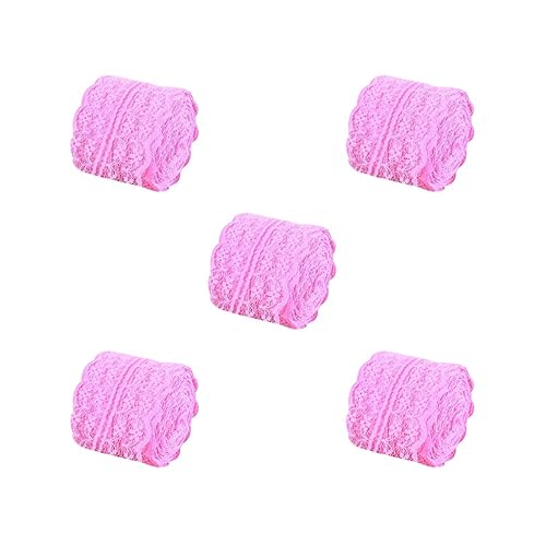 5 Set 10 Meter Kleidung Spitzenband DIY Handwerk Nähen Trim mehrfarbiger Stoff Dekoration hautfreundlich Handwerk Zubehör für Rock Rose Red 10 m x 4,5 cm von Tityvirnix