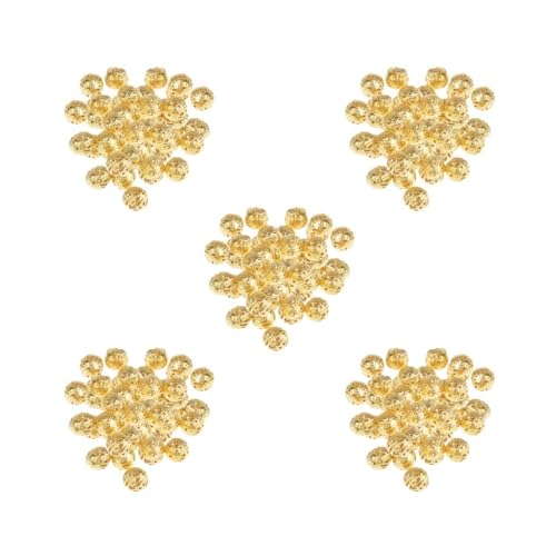 5 Set 100 Stück goldene hohle filigrane Kugeln, lose Abstandshalter für Schmuckherstellung, 8 mm von Tityvirnix