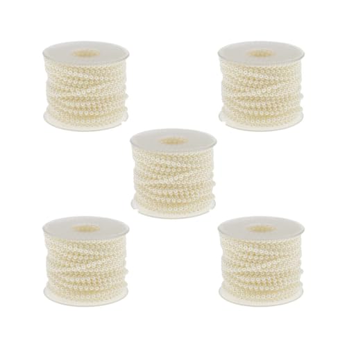 5 Set 20 Meter Perlenkette Band Trim für Hochzeit Dekor DIY Beige von Tityvirnix