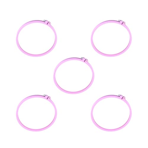 5 Set Stickrahmen Kunststoff Kreis Kreuzstich Hoop Ring Home Handmade DIY Werkzeug Innendurchmesser 21 cm Farbe zufällig von Tityvirnix