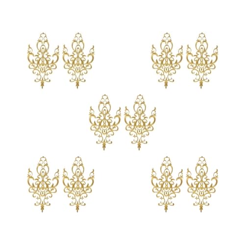 5 Set bestickte Applikation zum Aufnähen auf Blumen Stickerei Patch für Cosplay Kostüme Gold 26,5 x 15 cm von Tityvirnix