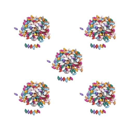 5er-Set Kristallknöpfe, Pferdeaugenform, Dekoration, Basteln, 100 Stück, gemischte Farben, nicht angegeben von Tityvirnix