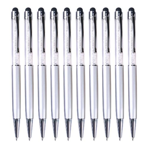 Tityvirnix 10 Stück Stylus Touch Pens Kinder Geschenke Kugelschreiber Supplies Signature Prop Schreibwaren Schreibwerkzeug Zubehör Silber von Tityvirnix