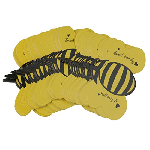 Tiuimk 50 Stück niedliche Bienen Tier Lollipop Dekoration Papieranhänger für Kinder Geschenkverpackung, Babyparty, Geburtstagsparty - 8,1 x 5,3 cm von Tiuimk