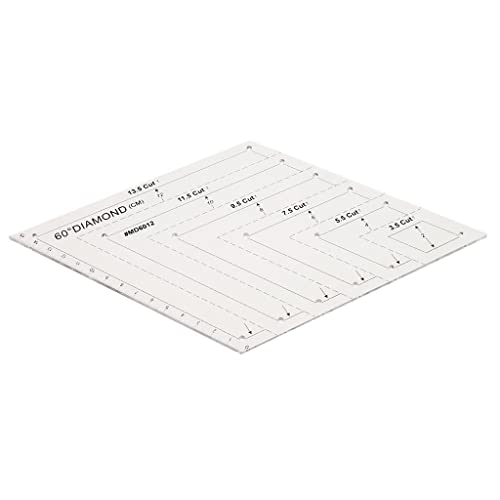 Tiuimk Diamant-Quilt-Lineal - 60-Grad-Diamantform-Schablone für perfekte Diamanten und Rauten - Langlebiger Hartplastik - 27 x 15,5 cm - Einfach zu bedienen von Tiuimk