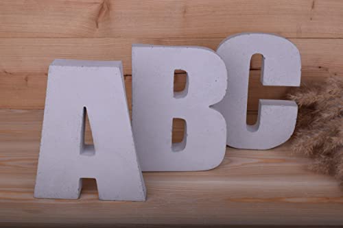 Tivendis Buchstaben Alphabet mit Sonderzeichen aus Beton Dekoration Einrichtung grau ABC Deko Einrichtung D von Tivendis