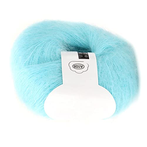 Beliebtes Weiches Mohair-Pashm-Strick-Angora-Langgarn aus Warmer Wolle (07 Wasserblau) von Tixiyu