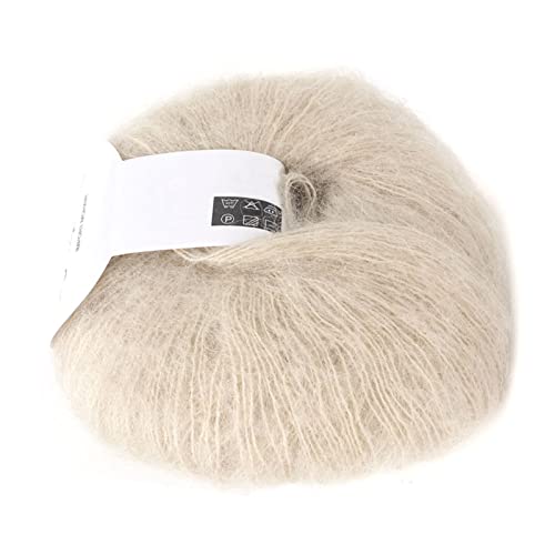 Beliebtes Weiches Mohair-Pashm-Strick-Angora-Langgarn aus Warmer Wolle (17 Beige) von Tixiyu