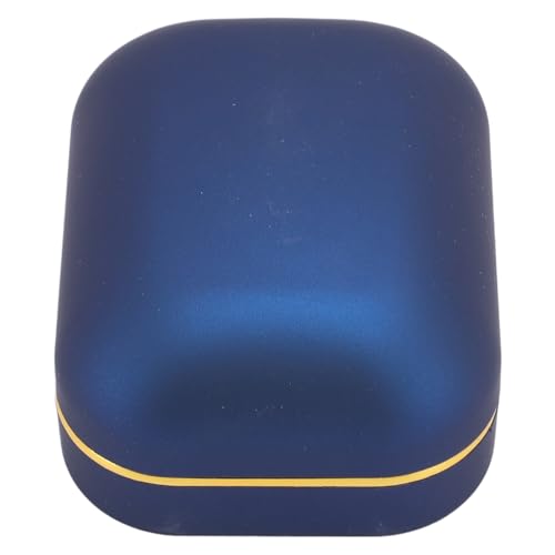 Tixiyu Schmuck-Geschenkbox mit LED-Anhänger, Halskettenbox, Rechteckig, Abgerundete Kanten, Weiches Futter, Schmuck-Geschenkbox mit LED-Licht für Halsketten, Armbänder, Schmuck (Blau) von Tixiyu