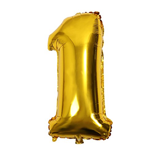 Tixqeaif 32 Gold Anzahl Digit Folienballons Heliumballons Geburtstag Hochzeit Dekorationen Luftballons Partei Event Gold 1 von Tixqeaif