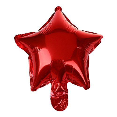 Tixqeaif 5 StüCke 10 Stern Aluminiumfolie Heliumballon für Hochzeitsgeschenk Geburtstagsballon Party Dekoration Aufblasbare Luftballons (Rot) von Tixqeaif