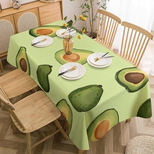 Tischdecke Outdoor Avocado Tischdecken Abwaschbar 3D Avocado Tischdecke Wetterfest Wasserdicht für Weihnachten Party Biertisch, 140x200 cm E/F1127 von Tizhweqo