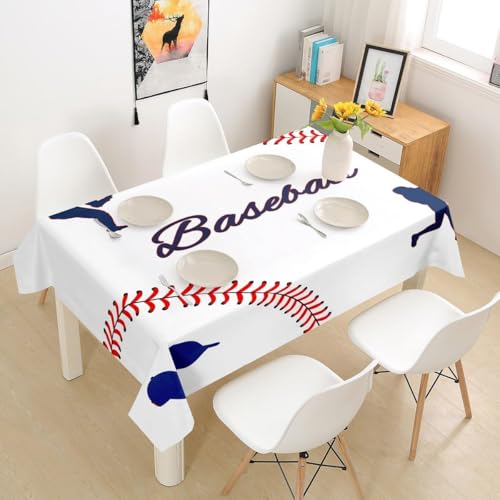 Tischdecke Outdoor Baseball Tischdecken Abwaschbar 3D Sportthema Tischdecke Wetterfest Wasserdicht für Weihnachten Party Biertisch, 100x100 cm E/F995 von Tizhweqo