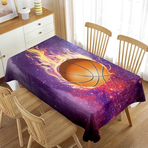 Tischdecke Outdoor Basketball Tischdecken Abwaschbar 3D Basketball Tischdecke Wetterfest Wasserdicht für Party Biertisch, 140x240 cm Q/P1776 Tischdecke Outdoor Basketball Tischdecken Abwaschbar 3D Basketball Tischdecke Wetterfest Wasserdicht für Party Biertisch, 140x240 cm Q/P1776 von Tizhweqo