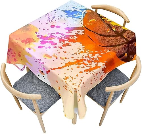 Tischdecke Outdoor Basketball Tischdecken Abwaschbar 3D Bunte Graffiti Tischdecke Wetterfest Wasserdicht für Weihnachten Party Biertisch, 140x240 cm A/B3600 von Tizhweqo