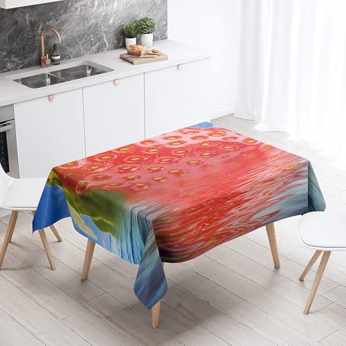 Tischdecke Outdoor Erdbeere Tischdecken Abwaschbar 3D Obst Tischdecke Wetterfest Wasserdicht für Weihnachten Party Biertisch, 90x90 cm A/B2098 von Tizhweqo