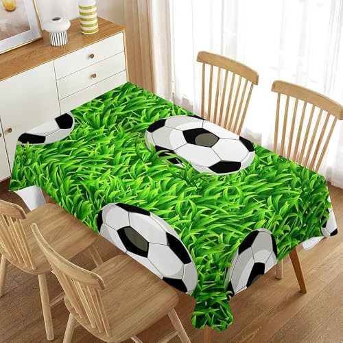 Tischdecke Outdoor Fußball Tischdecken Abwaschbar 3D Sportthema Tischdecke Wetterfest Wasserdicht für Weihnachten Party Biertisch, 140x180 cm A/B2014 von Tizhweqo