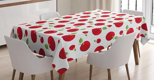 Tischdecke Outdoor Obst Tischdecken Abwaschbar 3D Rot Tischdecke Wetterfest Wasserdicht für Party Biertisch, 140x140 cm P/Q von Tizhweqo