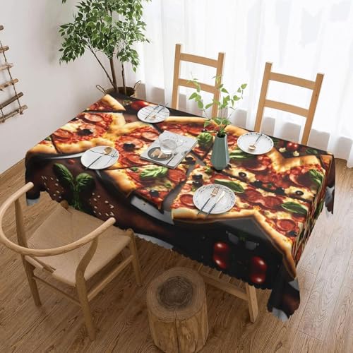 Tischdecke Outdoor Pizza Tischdecken Abwaschbar 3D Essen Tischdecke Wetterfest Wasserdicht für Party Biertisch, 100x100 cm P/Q von Tizhweqo