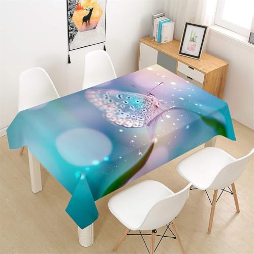 Tischdecke Outdoor Schmetterling Tischdecken Abwaschbar 3D Insekt Tischdecke Wetterfest Wasserdicht für Weihnachten Party Biertisch, 100x100 cm E/F1267 von Tizhweqo