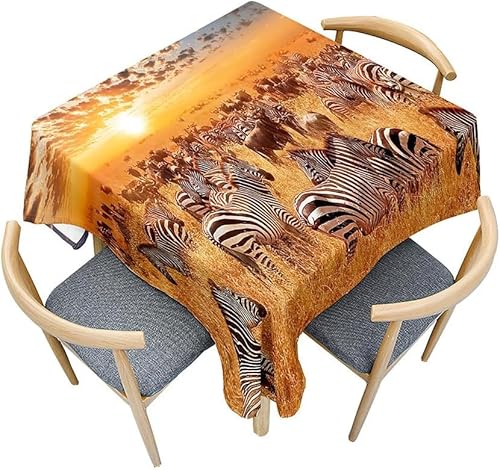 Tischdecke Outdoor Zebra Tischdecken Abwaschbar 3D Afrikanische Tiere Tischdecke Wetterfest Wasserdicht für Weihnachten Party Biertisch, 140x240 cm A/B640 von Tizhweqo