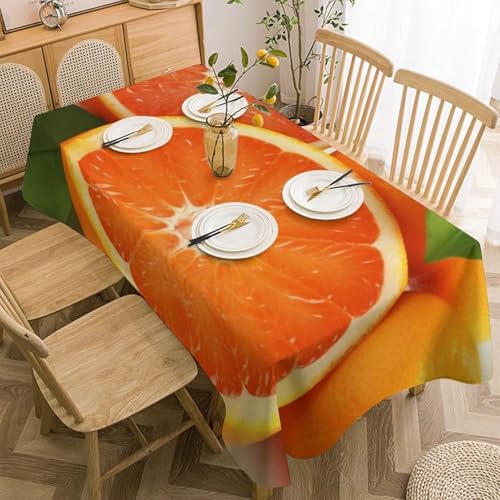 Tischdecke Outdoor Zitrone Tischdecken Abwaschbar 3D Orange Tischdecke Wetterfest Wasserdicht für Weihnachten Party Biertisch, 100x100 cm E/F811 von Tizhweqo