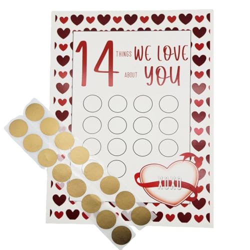 14 Things I Love About You Scratch Off Adventskalender Valentinstag Countdown Basteln für Kinder Individuelles Geschenk für Tochter Sohn Ehemann Frau Freundin Freund von Tlarsun
