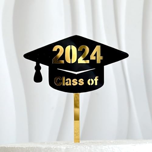 Cupcake-Topper 2024, glitzernd, Congrats Class of 2024, Diplom Done Grad, Cupcake-Picks, Kuchendekorationen für Abschlussfeier 2024, Partyzubehör von Tlarsun