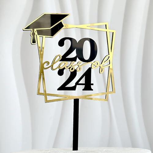 Cupcake-Topper 2024, glitzernd, Congrats Class of 2024, Diplom Done Grad, Cupcake-Picks, Kuchendekorationen für Abschlussfeier 2024, Partyzubehör von Tlarsun