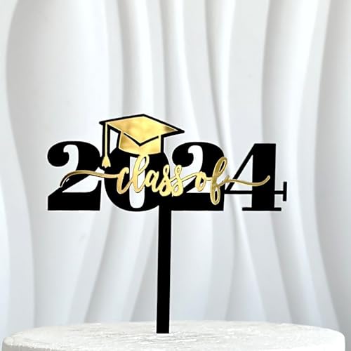 Cupcake-Topper 2024, glitzernd, Congrats Class of 2024, Diplom Done Grad, Cupcake-Picks, Kuchendekorationen für Abschlussfeier 2024, Partyzubehör von Tlarsun