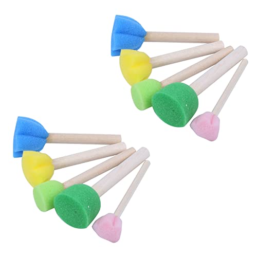 Tlily 10 Teile Schwamm Pinsel Spielzeug Dichtung Schwamm Pinsel Kinder Kinder Zeichnung Malerei Graffiti Pinsel Schul Material von Tlily