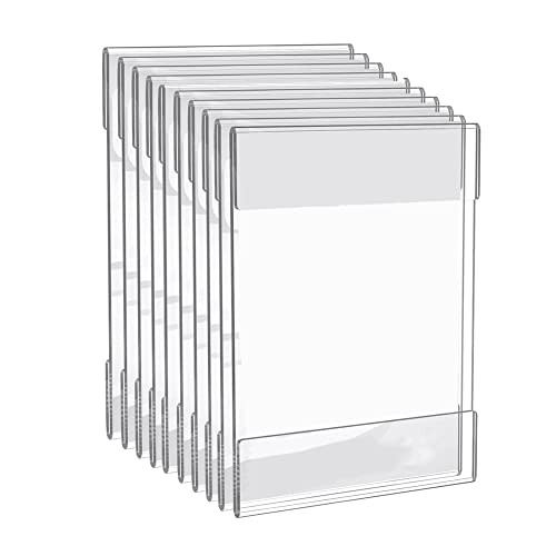 Tlily 10er-Pack Schilderhalter mit Doppelseitigem Klebeband, 21,6 X 27,9 Cm, Transparent, für die Anzeige Von Wandschildern, Notizen, Dokumenten, Menüs von Tlily