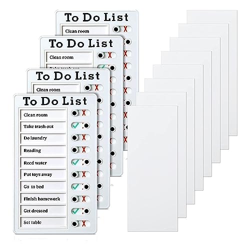 Tlily 4 StüCk To-Do-Listen-Memotafel, Abnehmbare Nachrichtentafel, Kunststoff-Checkliste für Wohnmobile, PersöNlicher Zeitplan, mit 8 Karten von Tlily