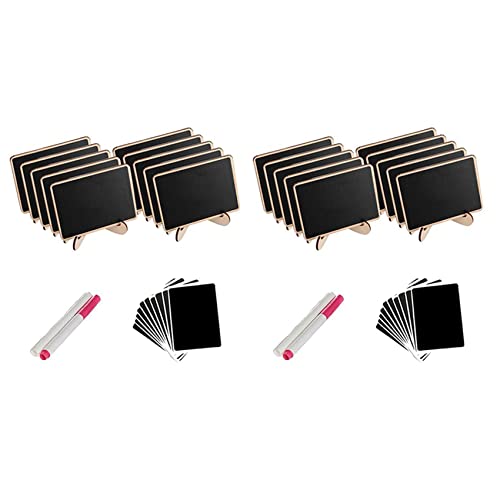 Tlily Mini Chalkboard Label, 20 Pack Gerahmte Staffelei Ständer Tafel für Buffet Essen, Hochzeit Tisch Karten von Tlily