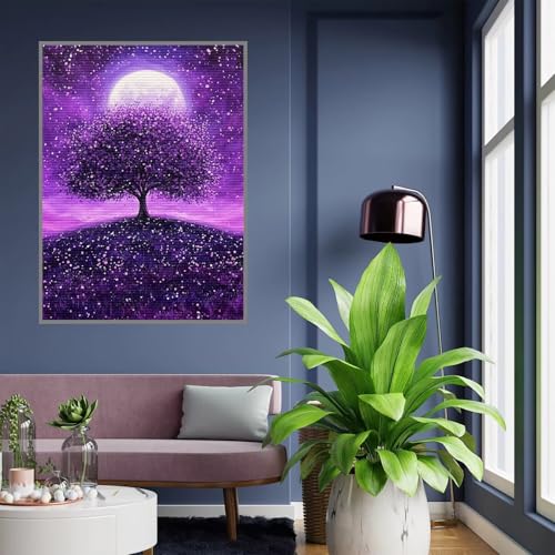 Diamant Painting Bilder Baum Diamond Painting xxl 70x90cm 5D Diamant Malerei Erwachsene Landschaft Diamond Art kinder Mädchen DIY Mosaikherstellung Vollbohrerbild für Home Wand Dekor Geschenke A497 von Tloome