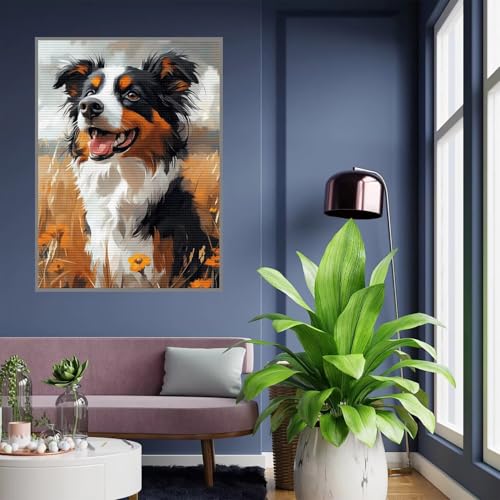 Diamant Painting Bilder Hund Diamond Painting xxl 90x120cm 5D Diamant Malerei Erwachsene Tier Diamond Art kinder Mädchen DIY Mosaikherstellung Vollbohrerbild Set für Home Wand Dekor Geschenke , A-10 von Tloome